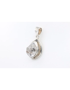 Pendentif contemporain en argent 925 serti d'un cristal de roche - - 2