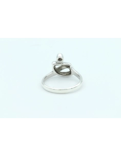 Bague contemporaine en argent 925 sertie d'un grenat - 4