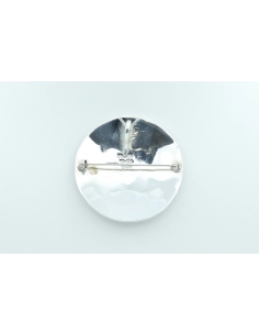 Pendentif/broche en argent 925 et mosaïque de turquoise (Mexique) - 4