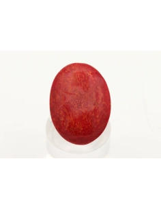 Bague contemporaine en argent 925 et corail - 1