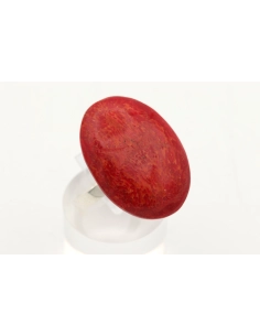 Bague contemporaine en argent 925 et corail - 6