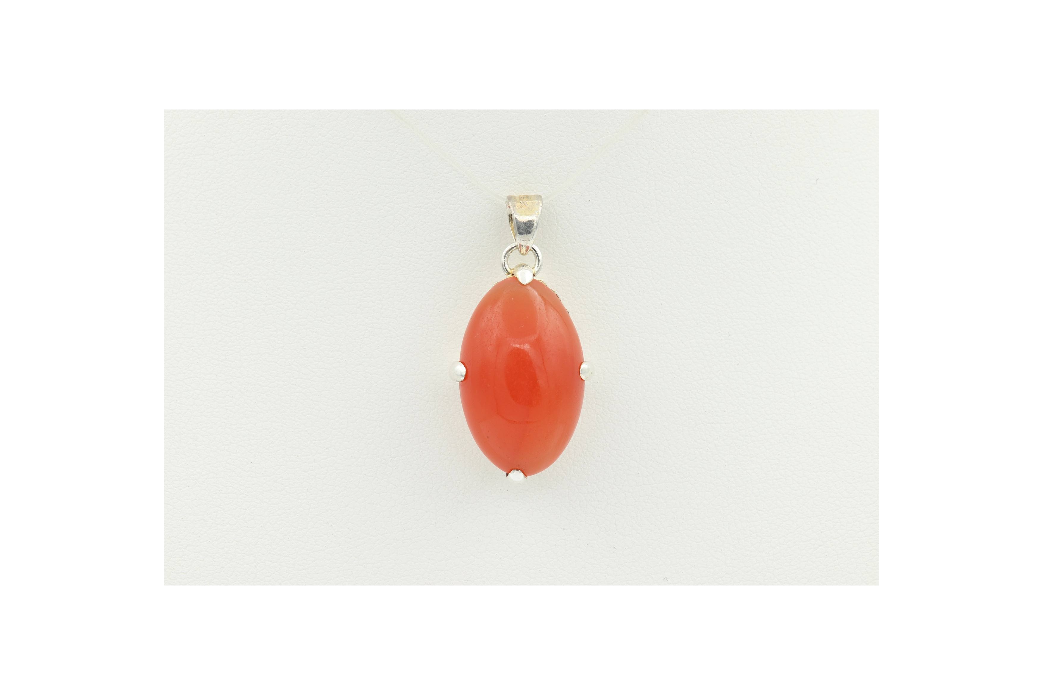 Pendentif contemporaine en argent et cornaline - - 1