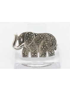 Broche contemporaine en argent 925 et marcassite - 1