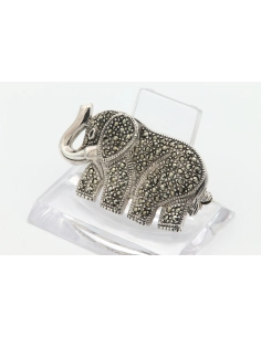 Broche contemporaine en argent 925 et marcassite - 2