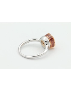 Bague contemporaine en argent 925 sertie d'un zirconium - - 5