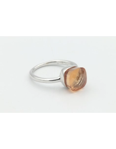 Bague contemporaine en argent 925 sertie d'un zirconium - - 6