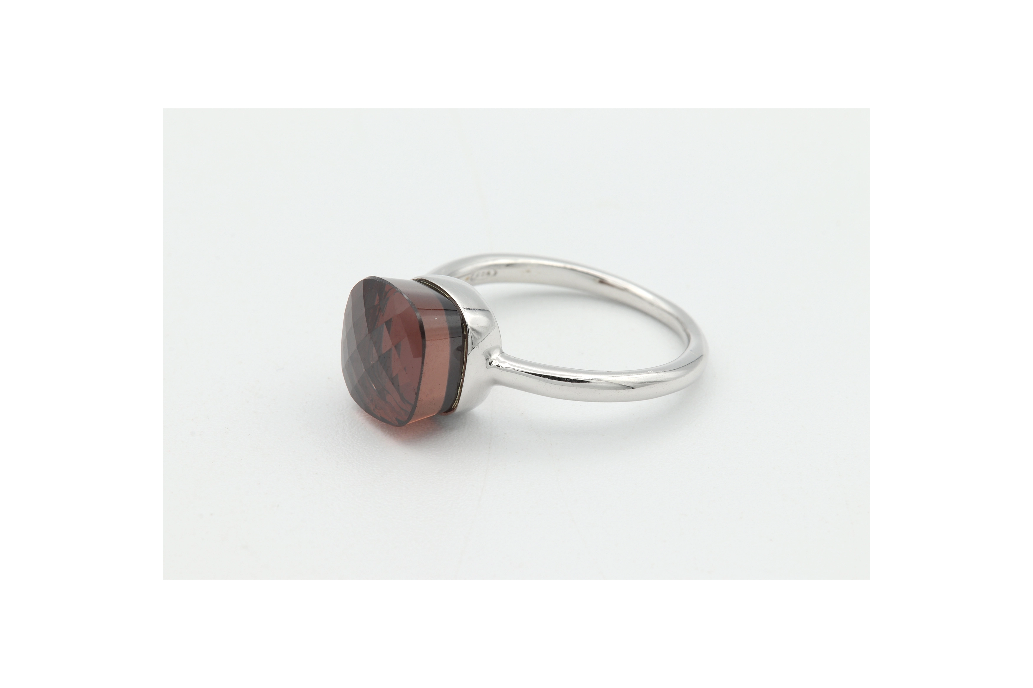 Bague contemporaine en argent 925 sertie d'une zirconium - 2