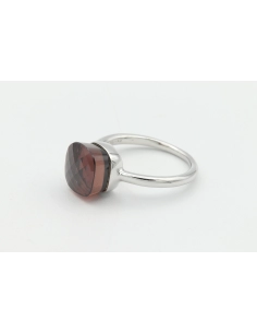 Bague contemporaine en argent 925 sertie d'une zirconium - 2