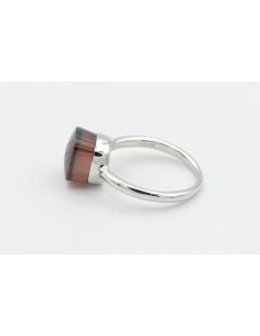 Bague contemporaine en argent 925 sertie d'une zirconium - 3