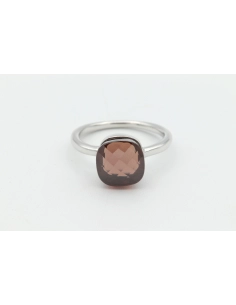Bague contemporaine en argent 925 sertie d'une zirconium - 1