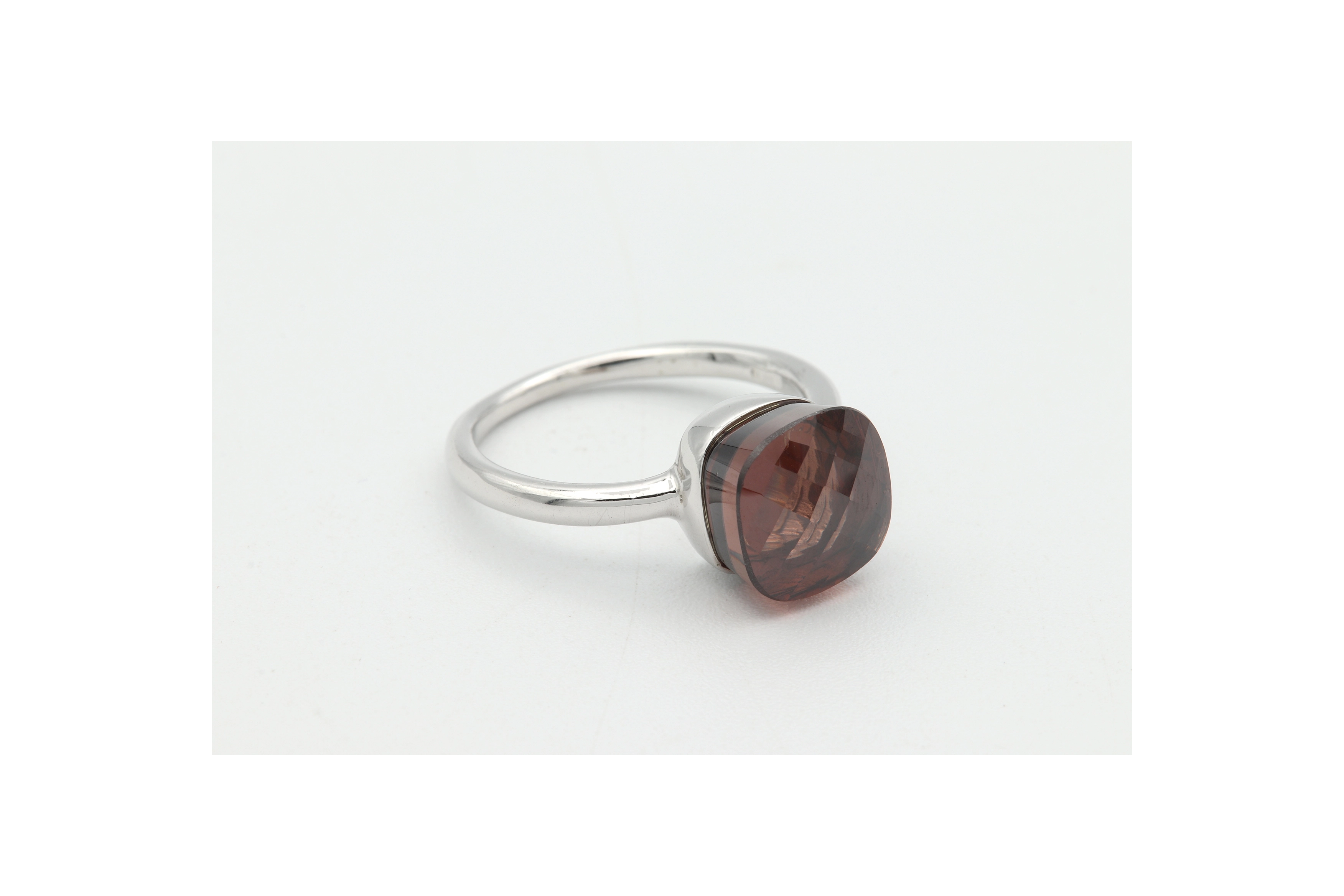 Bague contemporaine en argent 925 sertie d'une zirconium - 6