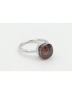 Bague contemporaine en argent 925 sertie d'une zirconium - 6