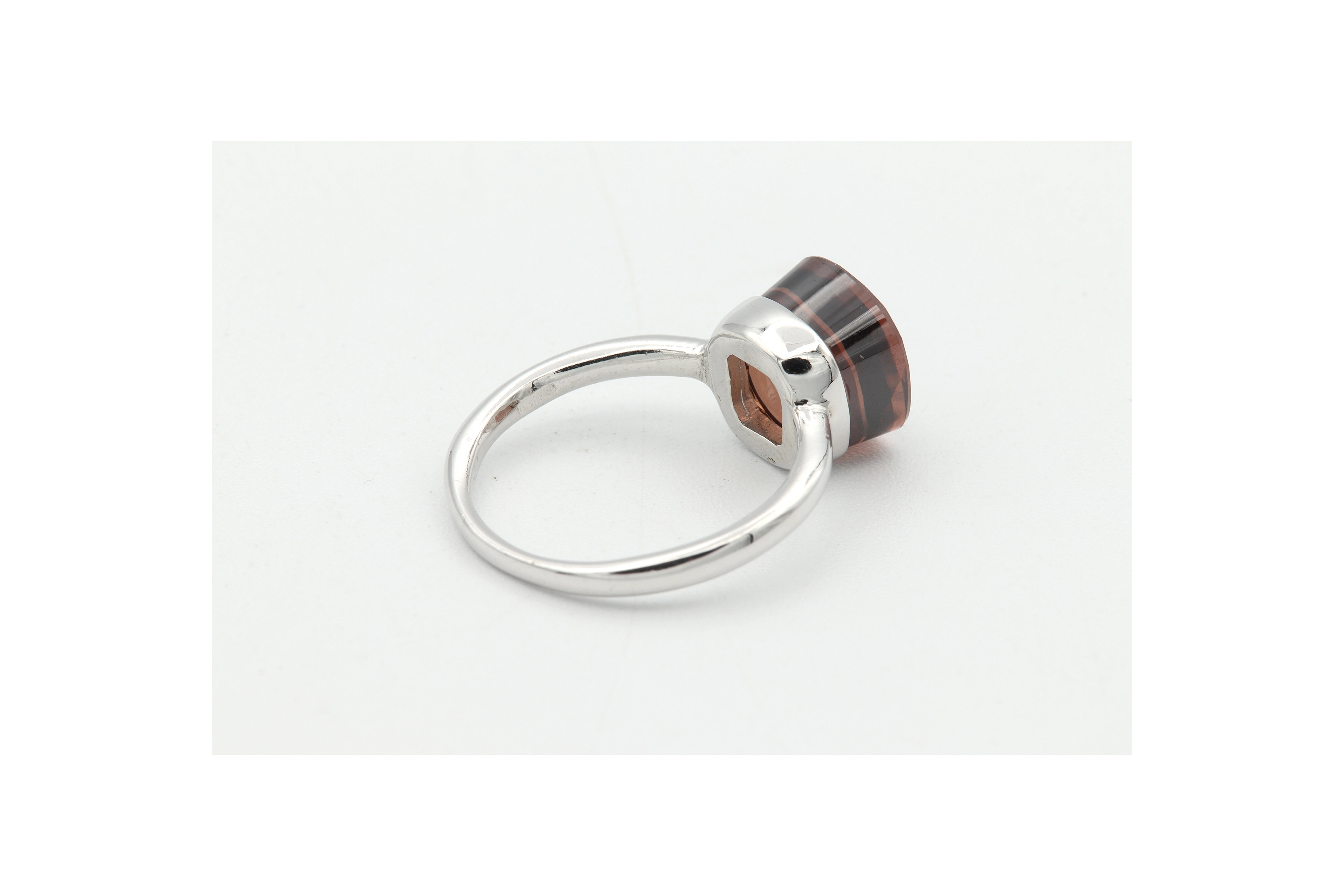 Bague contemporaine en argent 925 sertie d'une zirconium - 5