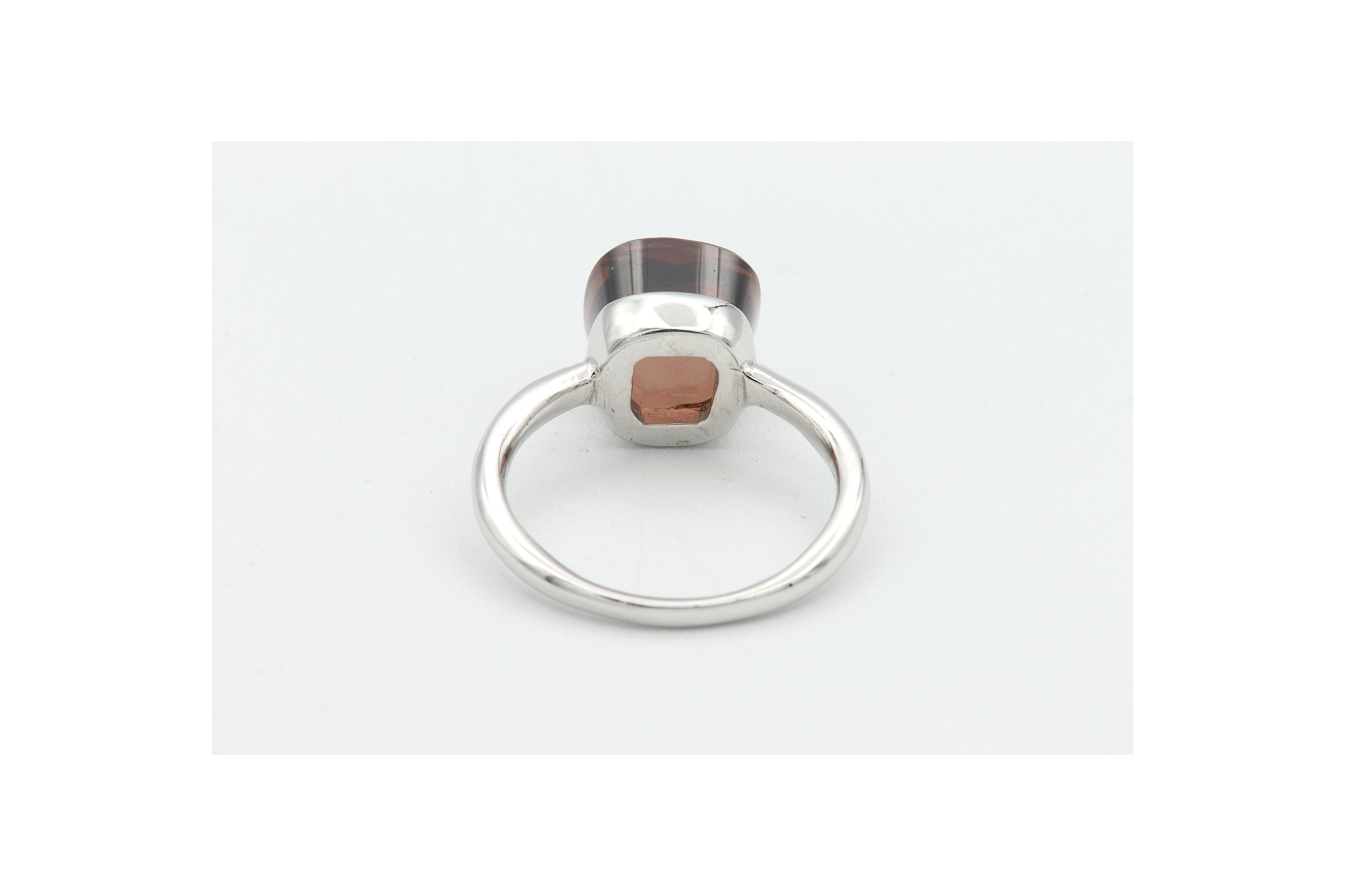 Bague contemporaine en argent 925 sertie d'une zirconium - 4