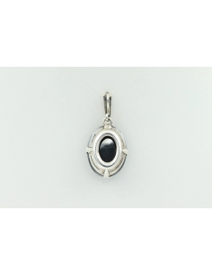 Pendentif Art Déco en argent 800 serti d'hématite et de marcassite - 4