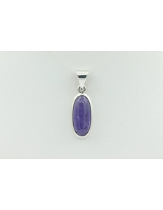 Pendentif contemporain en argent 925 serti de tanzanite - 1