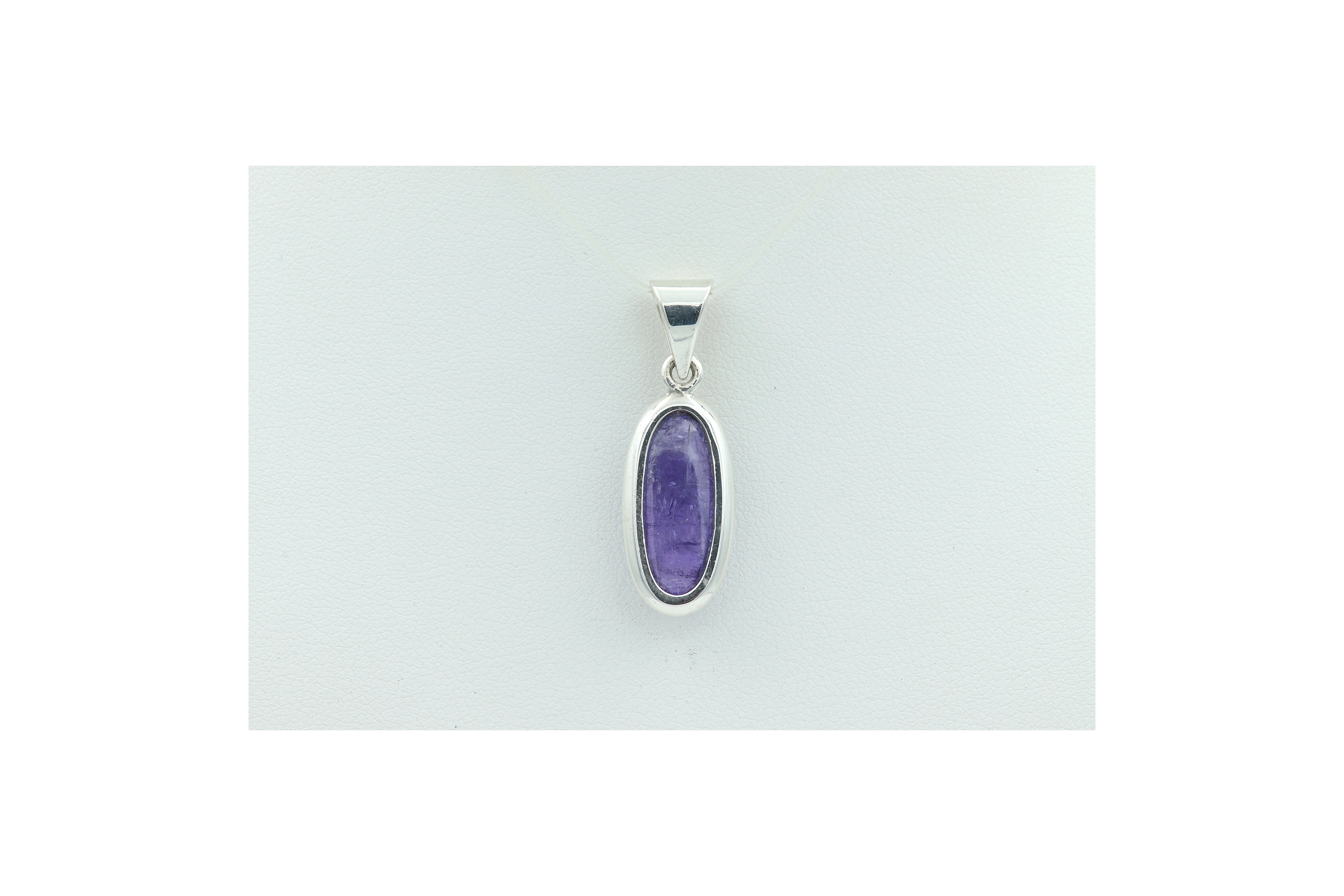 Pendentif contemporain en argent 925 serti de tanzanite - 4
