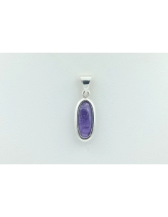 Pendentif contemporain en argent 925 serti de tanzanite - 4