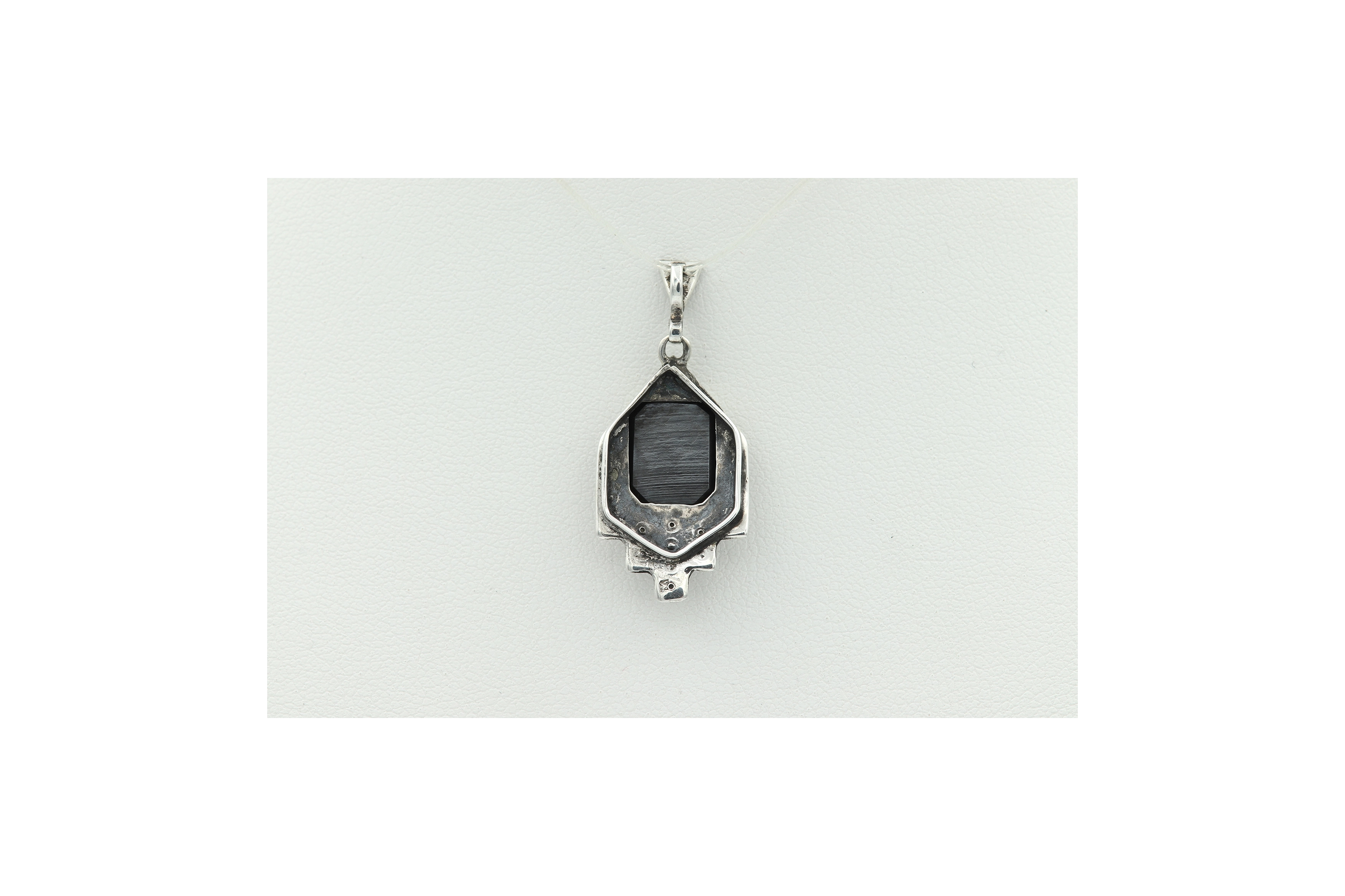 Pendentif Art Déco en argent sertie de marcassite et d'hématite - 3