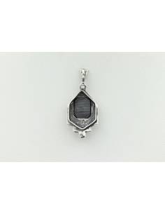 Pendentif Art Déco en argent sertie de marcassite et d'hématite - 3