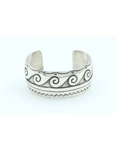 Bracelet esclave contemporain en argent - 1