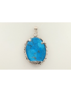 Pendentif contemporain en argent 925 et turquoise - 4