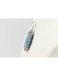 Pendentif contemporain en argent 925 et turquoise - 3