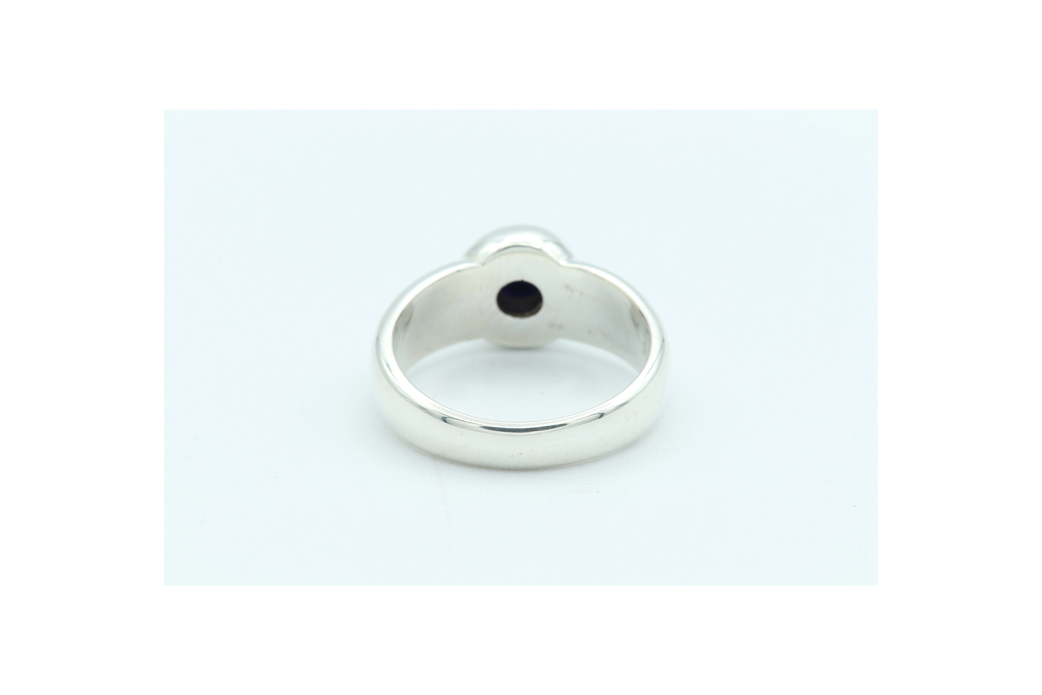 Bague contemporaine en argent 925 sertie de lapis lazuli - 4