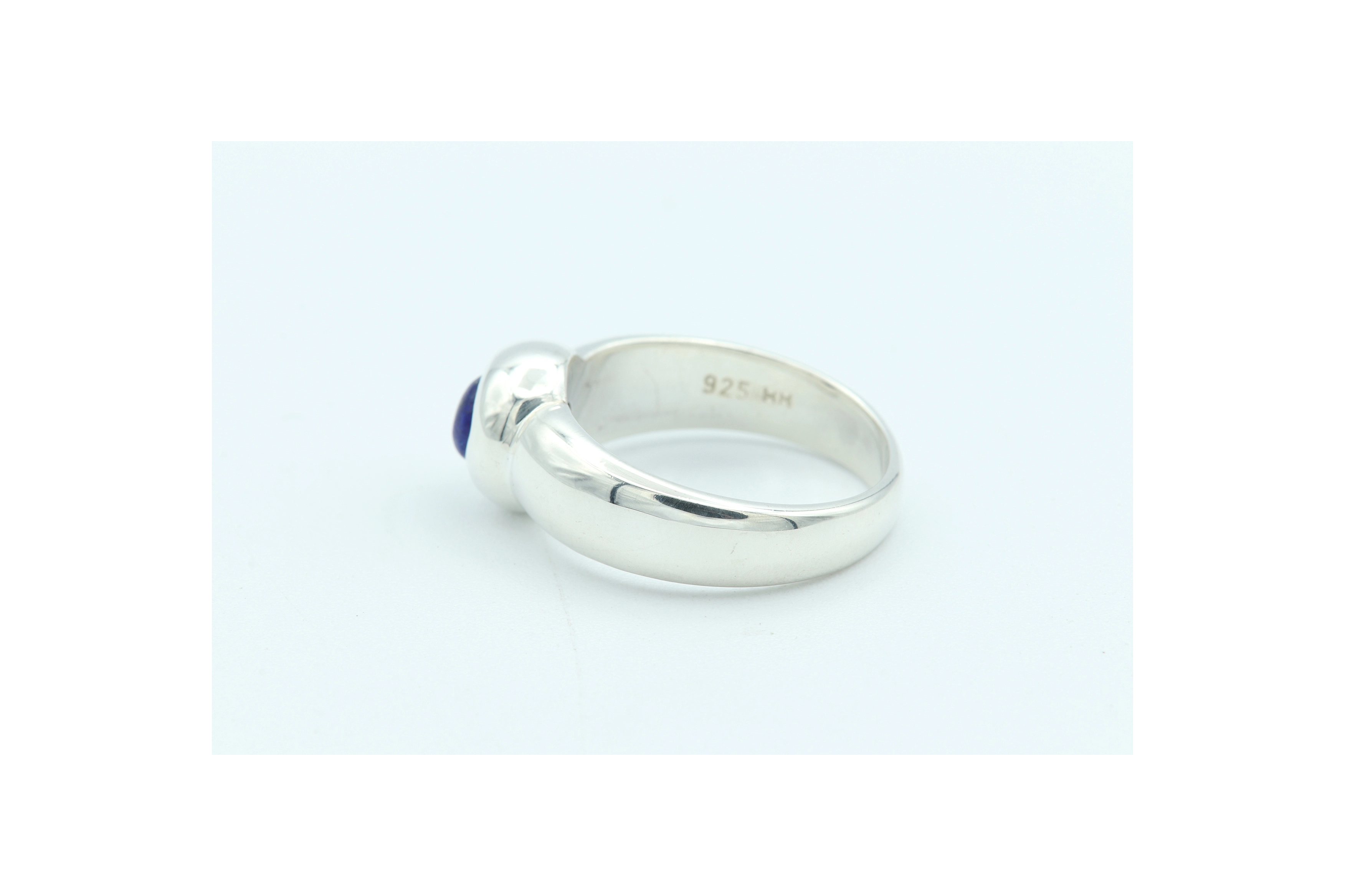 Bague contemporaine en argent 925 sertie de lapis lazuli - 3