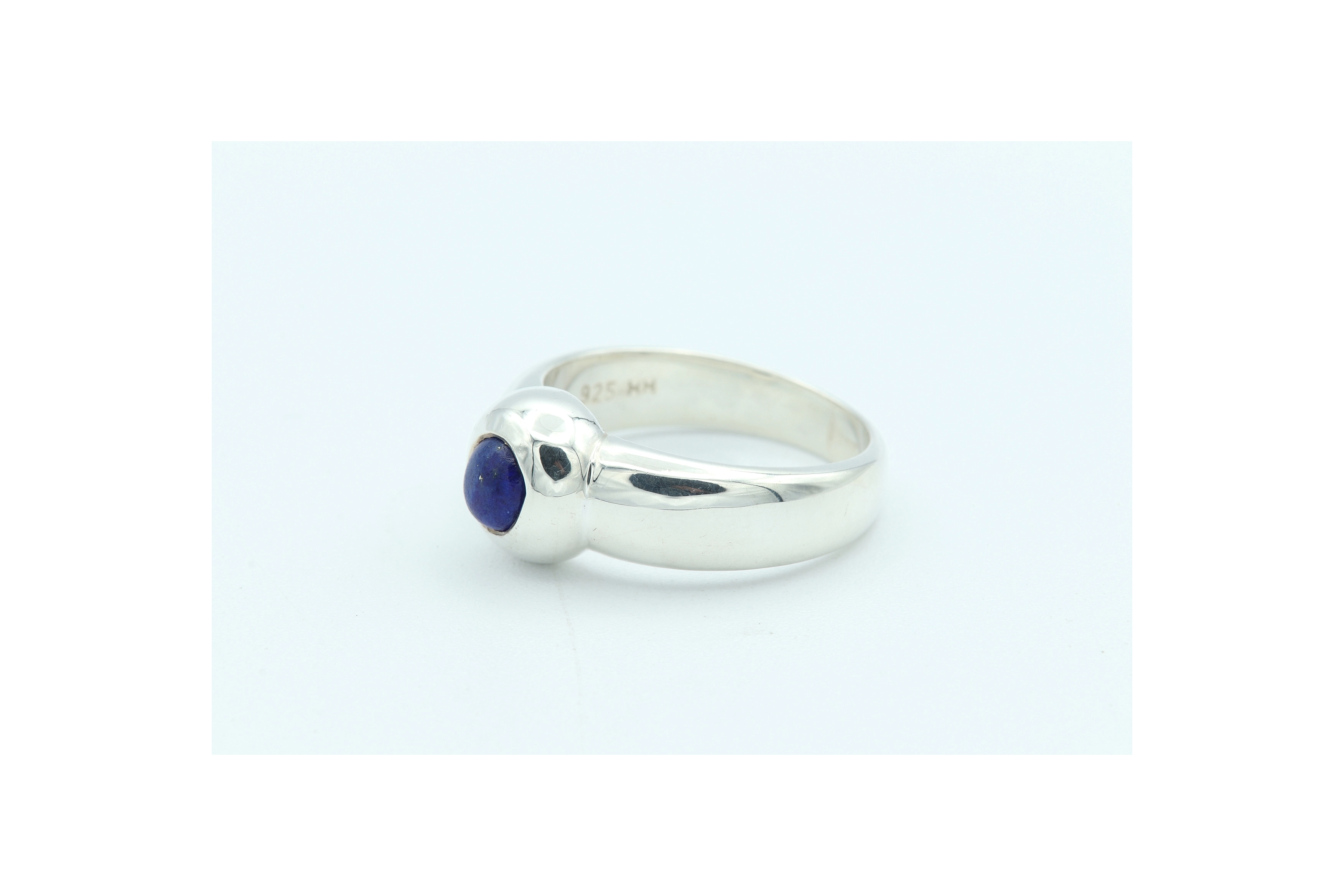 Bague contemporaine en argent 925 sertie de lapis lazuli - 2