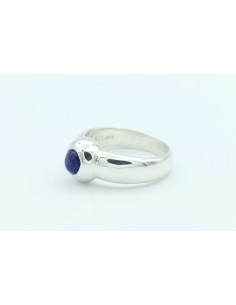 Bague contemporaine en argent 925 sertie de lapis lazuli - 2
