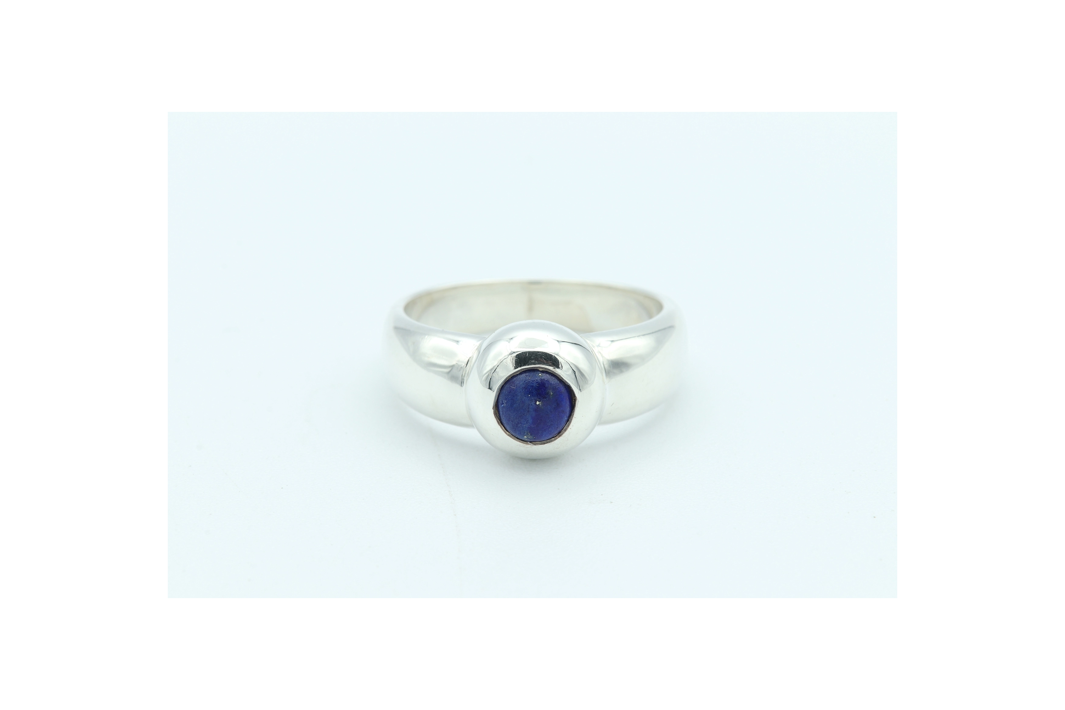Bague contemporaine en argent 925 sertie de lapis lazuli - - 1