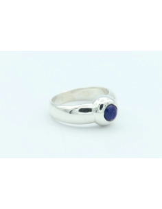 Bague contemporaine en argent 925 sertie de lapis lazuli - 6