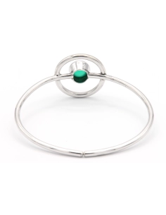 Bracelet contemporain en argent 925, serti d'une chrysoprase - 4
