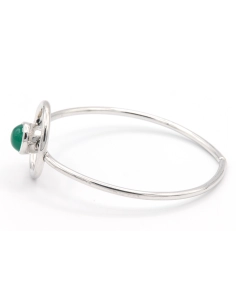 Bracelet contemporain en argent 925, serti d'une chrysoprase - 3