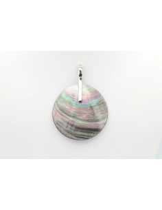 Pendentif contemporain en argent 925 et nacre - 1