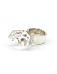 Bague Années 70 en argent 925 et cristal (Danemark, Rey Urban) - 2