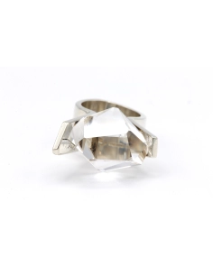 Bague Années 70 en argent 925 et cristal (Danemark, Rey Urban) - 1