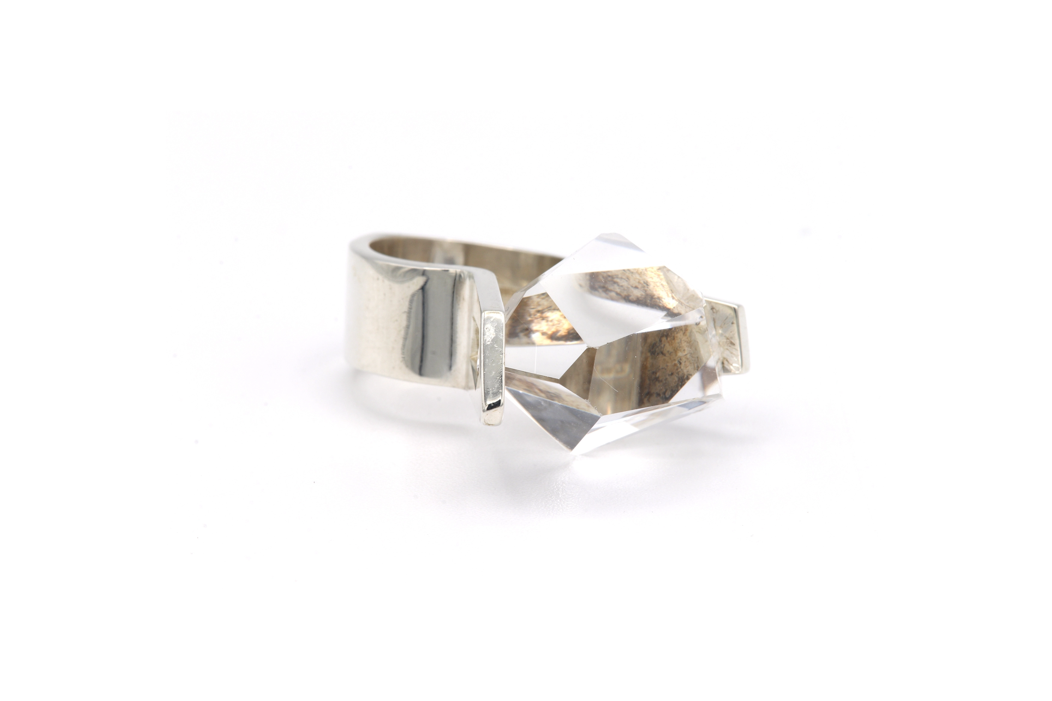 Bague Années 70 en argent 925 et cristal (Danemark, Rey Urban) - 6