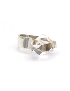 Bague Années 70 en argent 925 et cristal (Danemark, Rey Urban) - 6