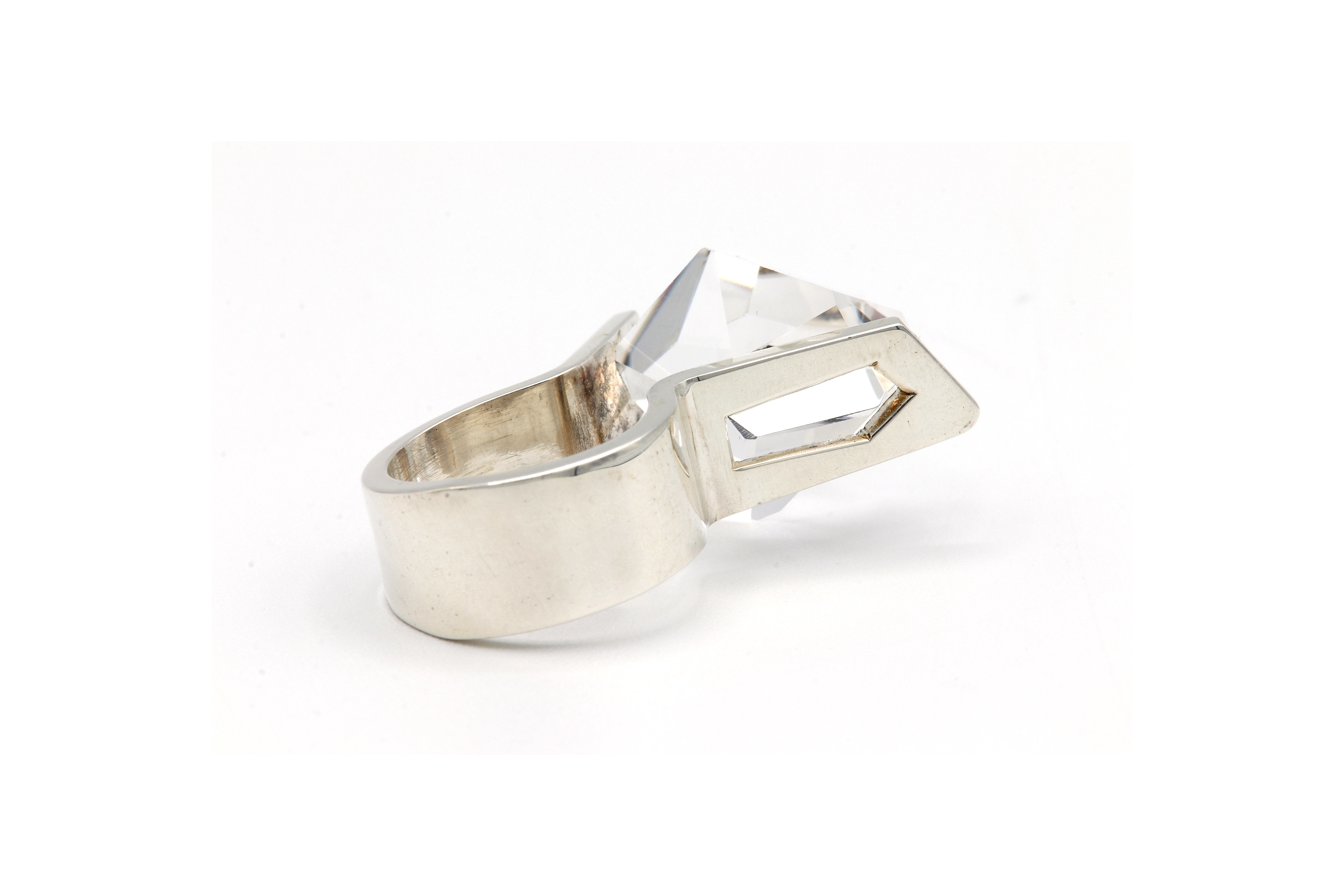 Bague Années 70 en argent 925 et cristal (Danemark, Rey Urban) - 5