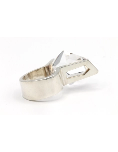Bague Années 70 en argent 925 et cristal (Danemark, Rey Urban) - 5