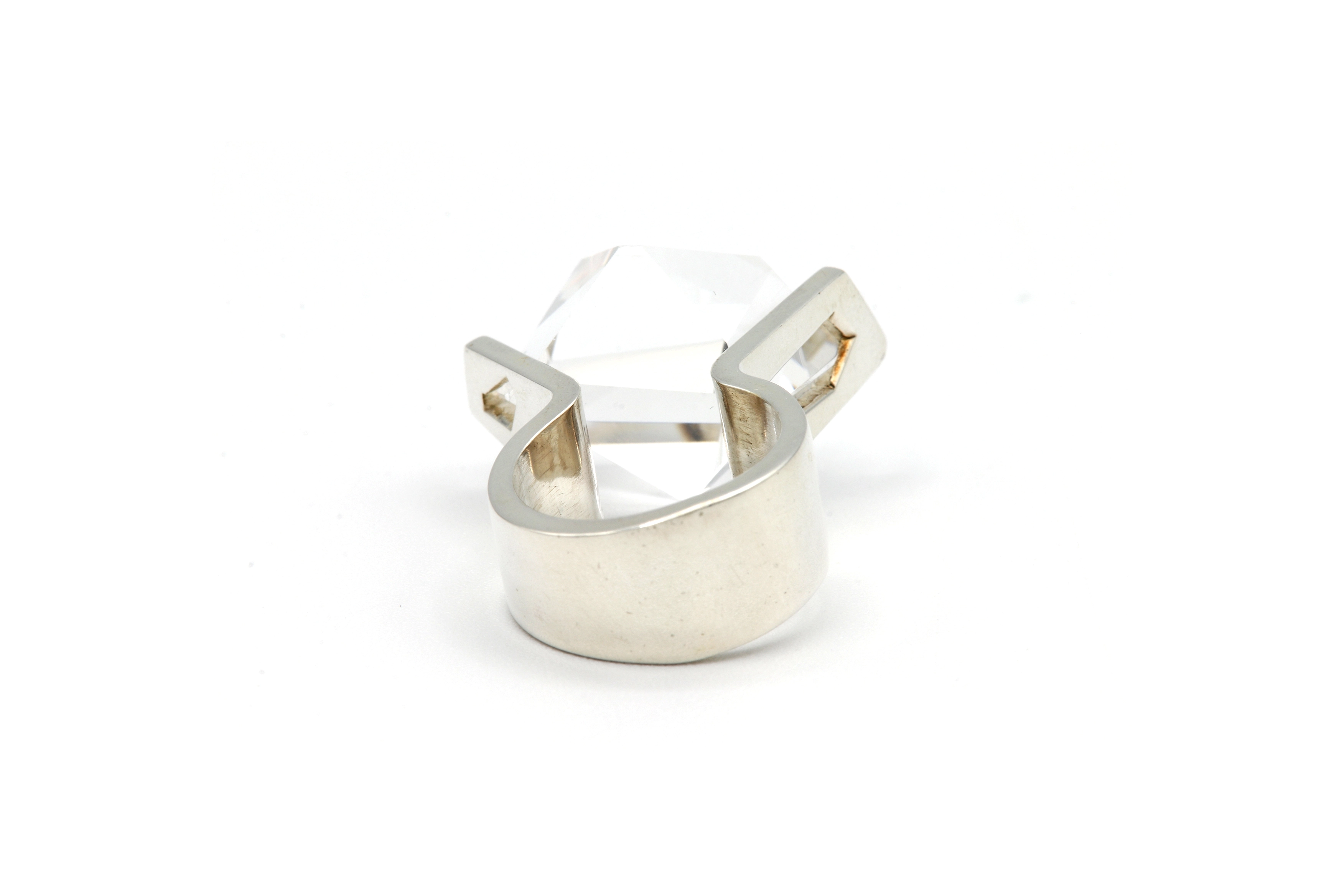 Bague Années 70 en argent 925 et cristal (Danemark, Rey Urban) - 4