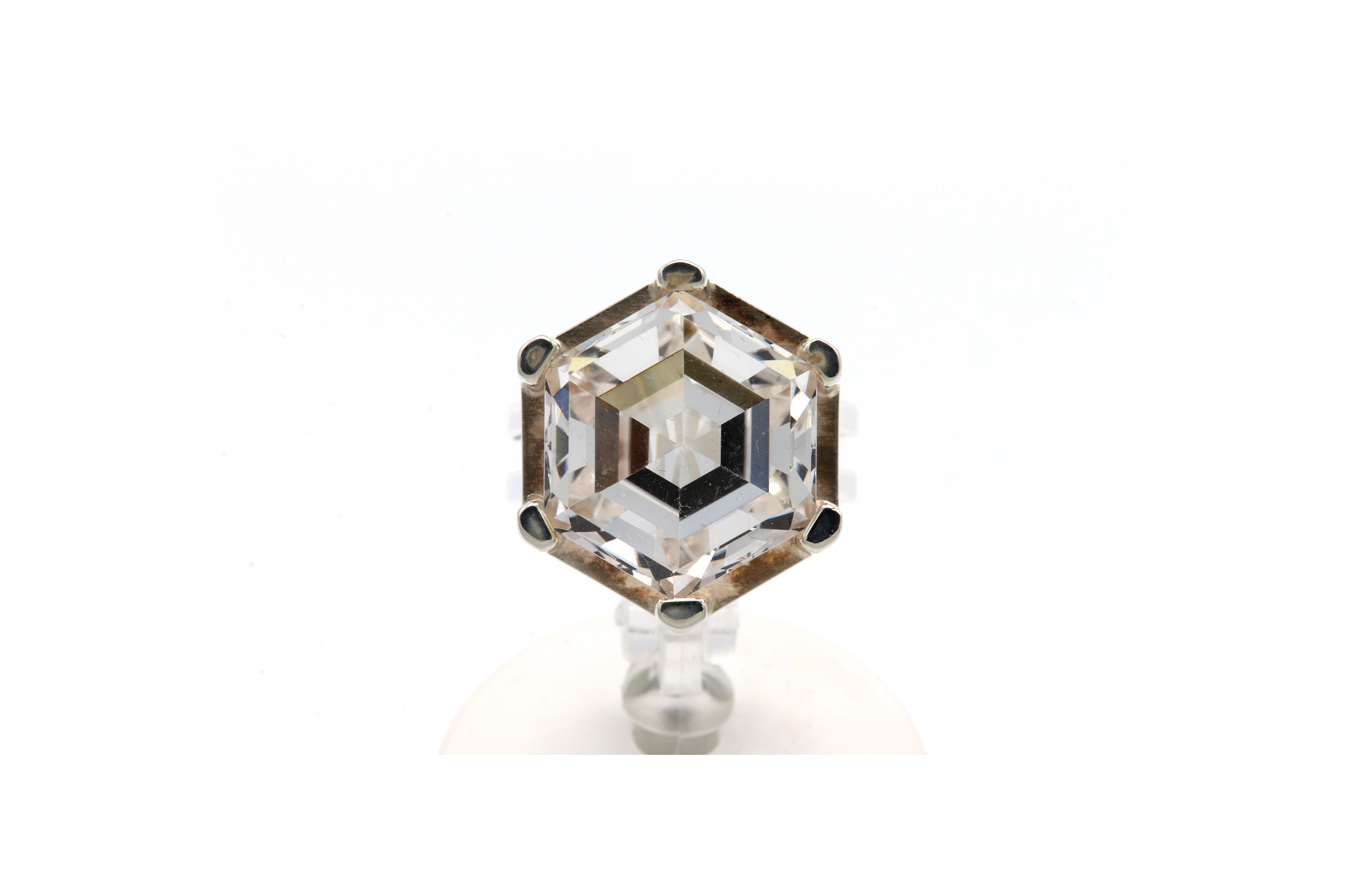 Bague Années 70 en argent 925 sertie de cristal (Danemark, Rey Urban) - 1