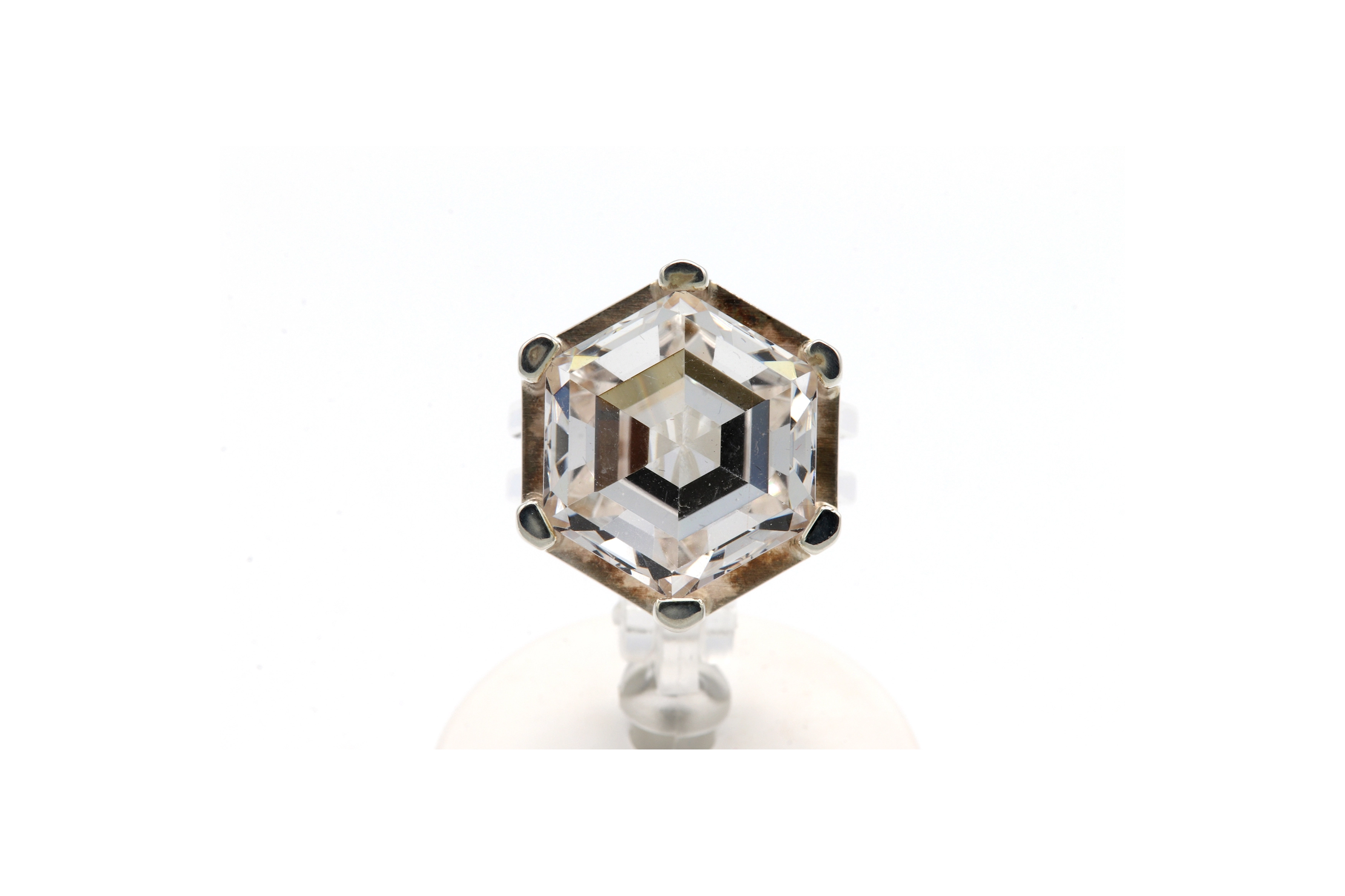 Bague Années 70 en argent 925 sertie de cristal (Danemark, Rey Urban) - 1