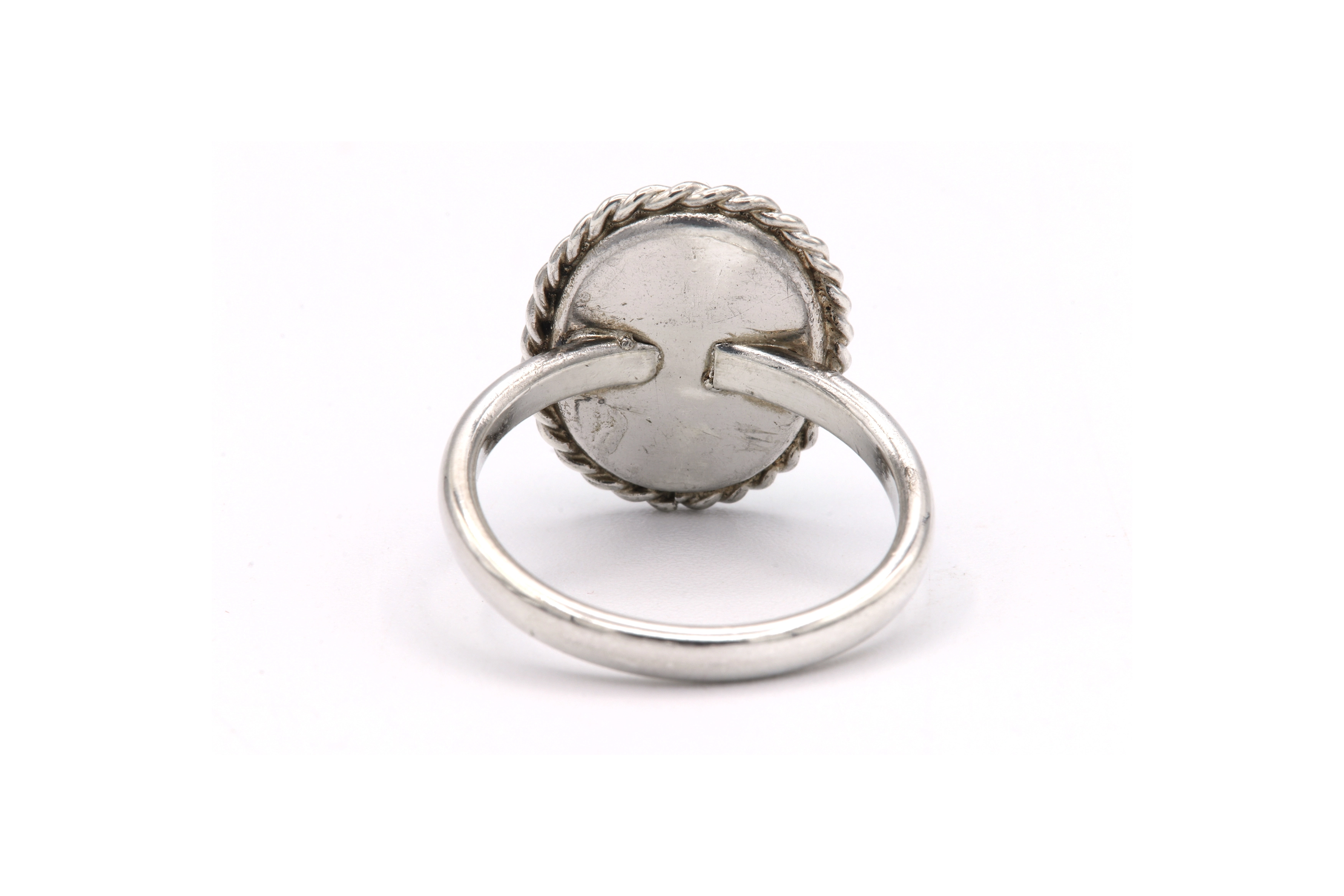 Bague contemporaine en argent sertie de chrysoprase - 4