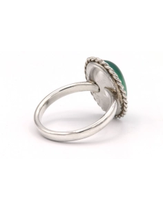 Bague contemporaine en argent sertie de chrysoprase - 5
