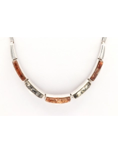 Collier contemporain en argent 925 serti d'ambre - 4