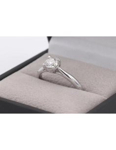 Solitaire contemporain en or blanc 18 carats serti d'un diamant (0.50 ct) - 7