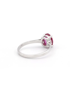 Bague contemporaine en or blanc 18 carats sertie d'un rubis (1.36 carat) - 5